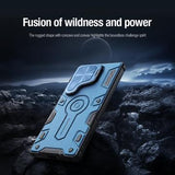 Samsung Galaxy S25 Ultra Nillkin CamShield Armor Prop Hybrid Cover - MagSafe-kompatibel - Blå