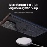 Samsung Galaxy S25 Ultra Nillkin CamShield Armor Prop Hybrid Cover - MagSafe-kompatibel - Blå