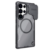 Samsung Galaxy S25 Ultra Nillkin IceBlade Prop Magnetisk Cover - MagSafe-kompatibel, skydelåg til linse - Sort