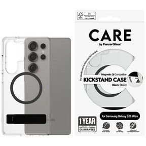 Samsung Galaxy S25 Ultra PanzerGlass Care Kickstand Cover - MagSafe-kompatibel - Klar / Sort
