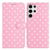 Samsung Galaxy S25 Ultra Pung Etui med Prikket Mønster - Pink