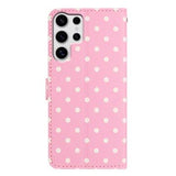 Samsung Galaxy S25 Ultra Pung Etui med Prikket Mønster - Pink
