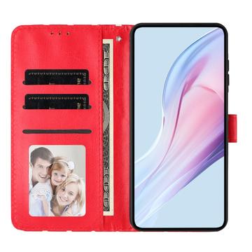 Samsung Galaxy S25 Ultra Pung Etui med Prikket Mønster - Rød