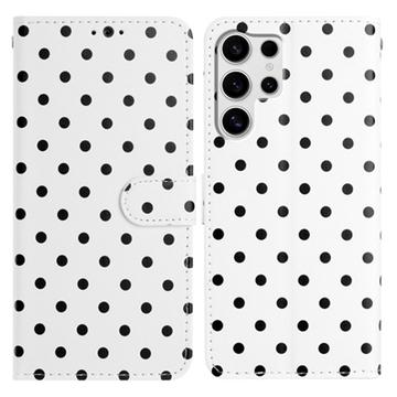 Samsung Galaxy S25 Ultra Pung Etui med Prikket Mønster - Hvid