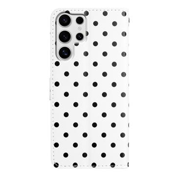 Samsung Galaxy S25 Ultra Pung Etui med Prikket Mønster - Hvid