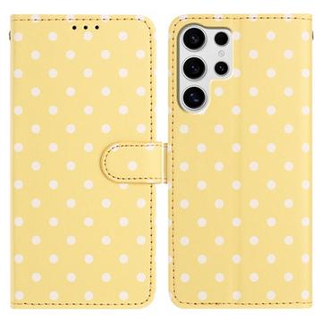 Samsung Galaxy S25 Ultra Pung Etui med Prikket Mønster - Gul