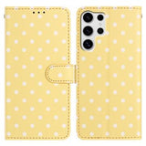 Samsung Galaxy S25 Ultra Pung Etui med Prikket Mønster - Gul