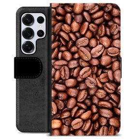 Samsung Galaxy S25 Ultra Premium Flip Cover med Pung - Kaffebønner
