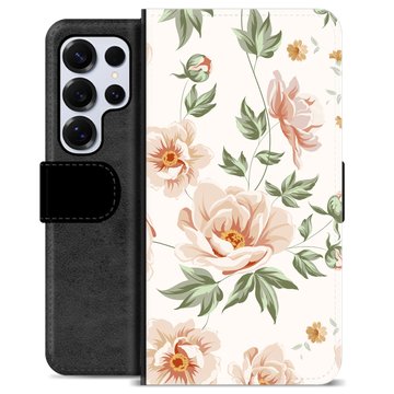 Samsung Galaxy S25 Ultra Premium Flip Cover med Pung - Floral