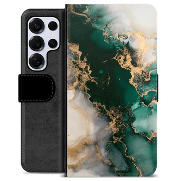 Samsung Galaxy S25 Ultra Premium Flip Cover med Pung - Jade Marmor