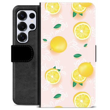 Samsung Galaxy S25 Ultra Premium Flip Cover med Pung - Citron Mønster