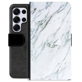 Samsung Galaxy S25 Ultra Premium Flip Cover med Pung - Marmor