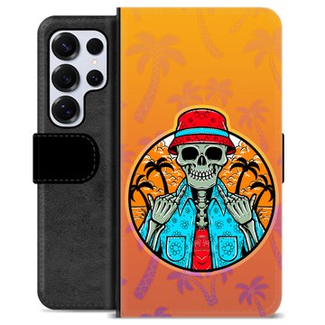 Samsung Galaxy S25 Ultra Premium Flip Cover med Pung - Skelet Sommer