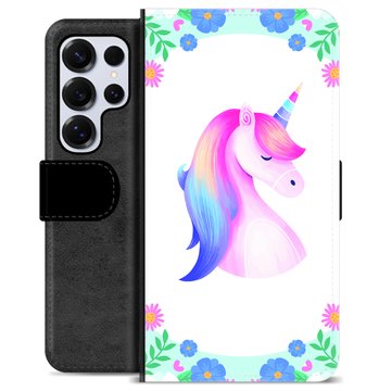 Samsung Galaxy S25 Ultra Premium Flip Cover med Pung - Enhjørning