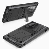 Samsung Galaxy S25 Ultra R-Just Premium cover med kickstand og skærmbeskytter i hærdet glas - Sort