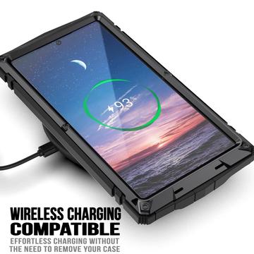 Samsung Galaxy S25 Ultra R-Just Premium cover med kickstand og skærmbeskytter i hærdet glas - Sort