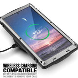 Samsung Galaxy S25 Ultra R-Just Premium-etui med kickstand og skærmbeskytter i hærdet glas - Sølv