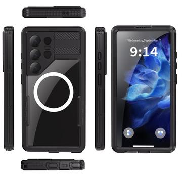 Samsung Galaxy S25 Ultra Redpepper IP68 Magnetisk Vandtæt Etui - Sort
