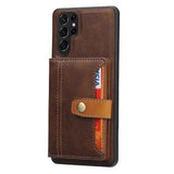 Samsung Galaxy S25 Ultra Retro Style Cover med Pung - Brun