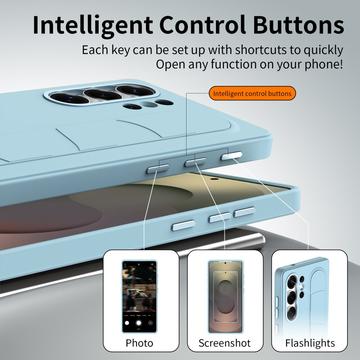 Samsung Galaxy S25 Ultra Smart hybrid cover med stående greb - Blå