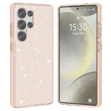 Samsung Galaxy S25 Ultra Stylish Glitter Series Hybrid Cover - Guld