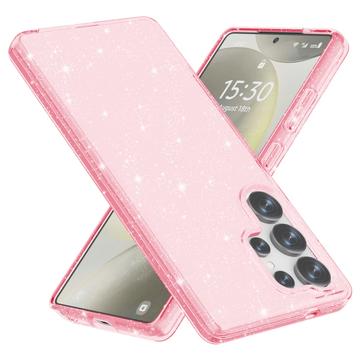Samsung Galaxy S25 Ultra Stylish Glitter Series Hybrid Cover - Pink