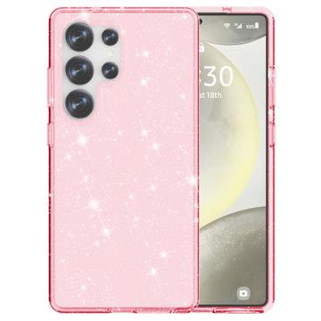 Samsung Galaxy S25 Ultra Stylish Glitter Series Hybrid Cover - Pink