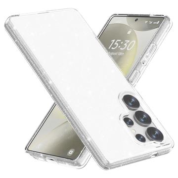 Samsung Galaxy S25 Ultra Stylish Glitter Series Hybrid Cover - Hvid