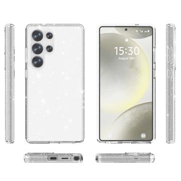Samsung Galaxy S25 Ultra Stylish Glitter Series Hybrid Cover - Hvid