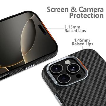 Samsung Galaxy S25 Ultra Tech-Protect Ion Carbon Plast Cover - MagSafe-kompatibel - Sort / sølv