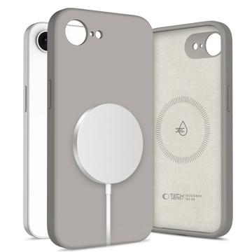 iPhone 16e/17e Tech-Protect flydende silikone cover - MagSafe-kompatibel - Stengrå