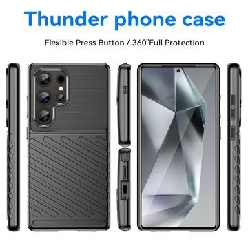 Samsung Galaxy S25 Ultra Thunder Series TPU Cover - Sort