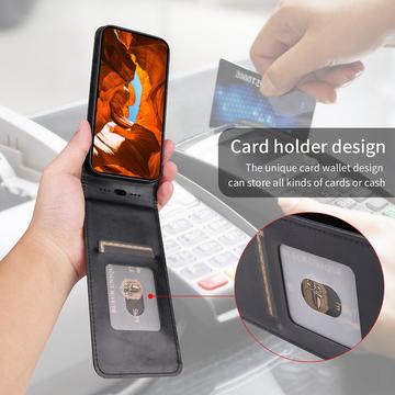 Samsung Galaxy S25 Ultra Vertikal Flip Taske med Kortholder - Sort