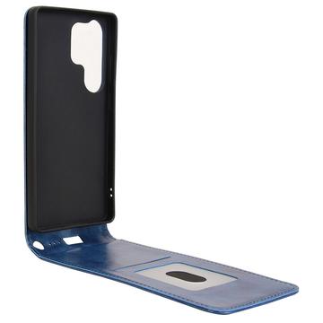 Samsung Galaxy S25 Ultra Vertikal Flip Cover med Kortholder - Mørkeblå