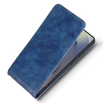Samsung Galaxy S25 Ultra Vertikal Flip Cover med Kortholder - Mørkeblå