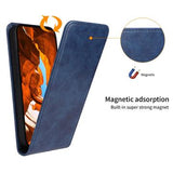 Samsung Galaxy S25 Ultra Vertikal Flip Cover med Kortholder - Mørkeblå