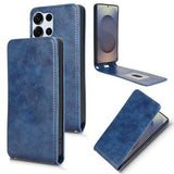 Samsung Galaxy S25 Ultra Vertikal Flip Cover med Kortholder - Mørkeblå