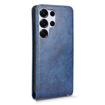 Samsung Galaxy S25 Ultra Vertikal Flip Cover med Kortholder - Mørkeblå
