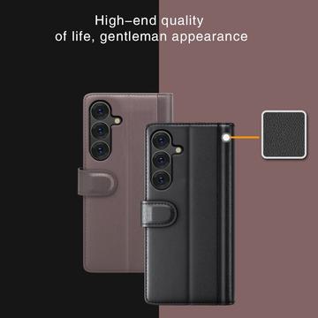 Samsung Galaxy S25 Læderpung med Stativ - Sort