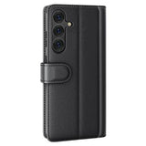 Samsung Galaxy S25 Læderpung med Stativ - Sort