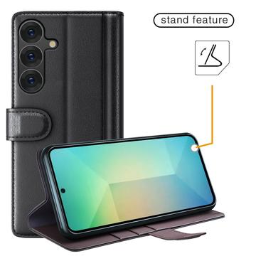 Samsung Galaxy S25 Læderpung med Stativ - Brun