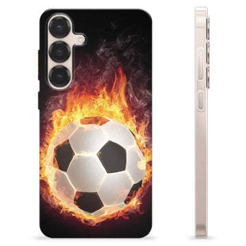 Samsung Galaxy S25+ TPU Cover - Fodbold Flamme