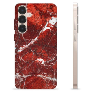Samsung Galaxy S25+ TPU Cover - Rød Marmor