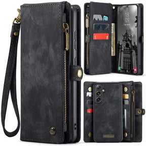 Samsung Galaxy S25+ Caseme 008 2-i-1 Multifunktionel Pung - Sort