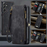 Samsung Galaxy S25+ Caseme 008 2-i-1 Multifunktionel Pung - Sort