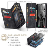 Samsung Galaxy S25+ Caseme 008 2-i-1 Multifunktionel Pung - Sort