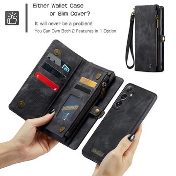 Samsung Galaxy S25+ Caseme 008 2-i-1 Multifunktionel Pung - Sort