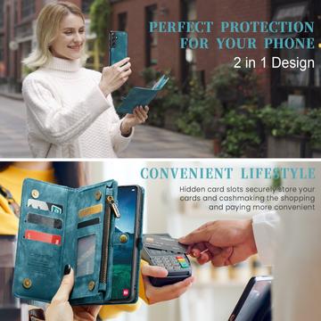 Samsung Galaxy S25+ Caseme 008 2-i-1 Multifunktionel Pung - Blå