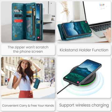 Samsung Galaxy S25+ Caseme 008 2-i-1 Multifunktionel Pung - Blå
