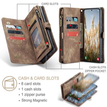 Samsung Galaxy S25+ Caseme 008 2-i-1 Multifunktionel Pung - Brun